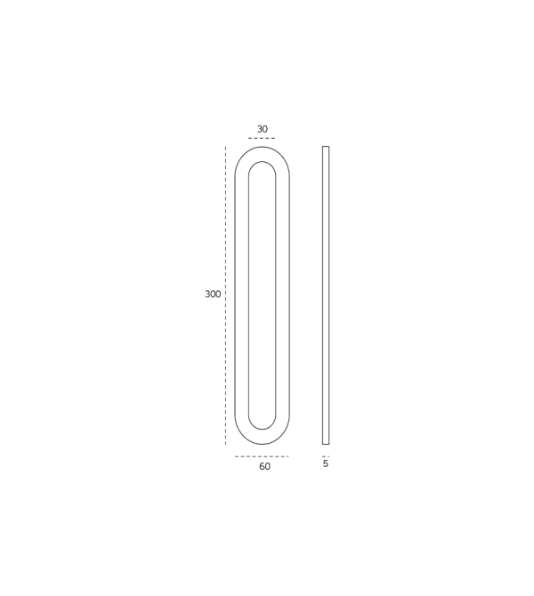 Adhesive handle for glass doors "JNF IN.16.563 A"