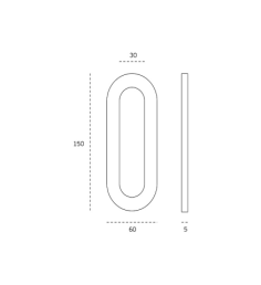 Klijuojama rankena stiklo durims "JNF IN.16.562 A" 2