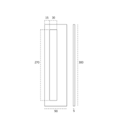 Klijuojama rankena stiklo durims "JNF IN.16.561 A" 2