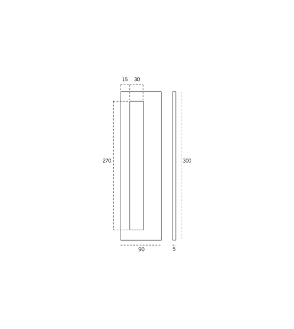 Klijuojama rankena stiklo durims "JNF IN.16.561 A"