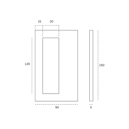 Adhesive handle for glass doors "JNF IN.16.560 A"