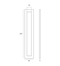 Klijuojama rankena stiklo durims "JNF IN.16.559 A" 2