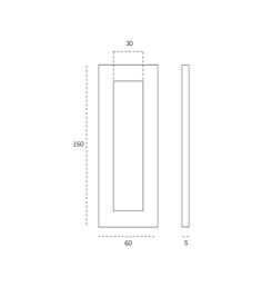 Klijuojama rankena stiklo durims "JNF IN.16.558 A" 2