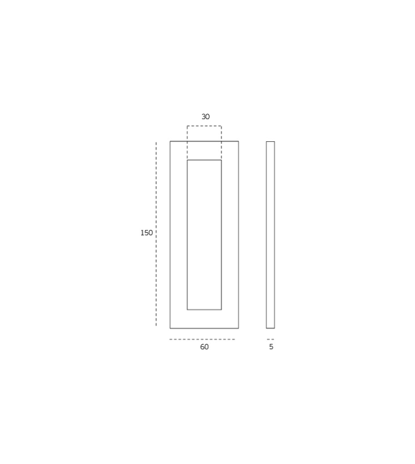 Klijuojama rankena stiklo durims "JNF IN.16.558 A"