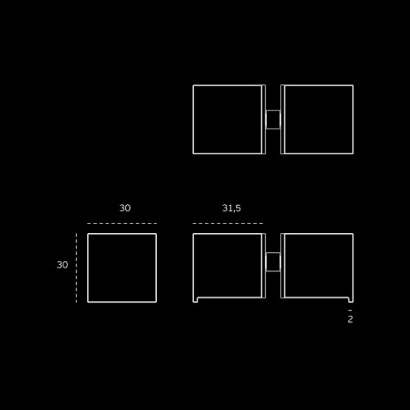 Adhesive handle for glass doors "JNF IN.75.040"