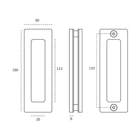 Adhesive handle for glass doors "JNF IN.16.530"