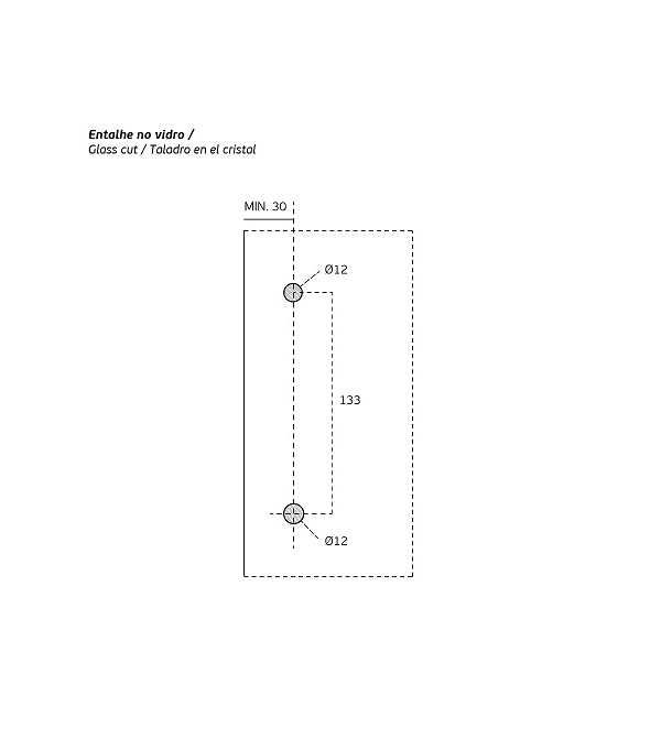 Klijuojama rankena stiklo durims "JNF IN.16.530"