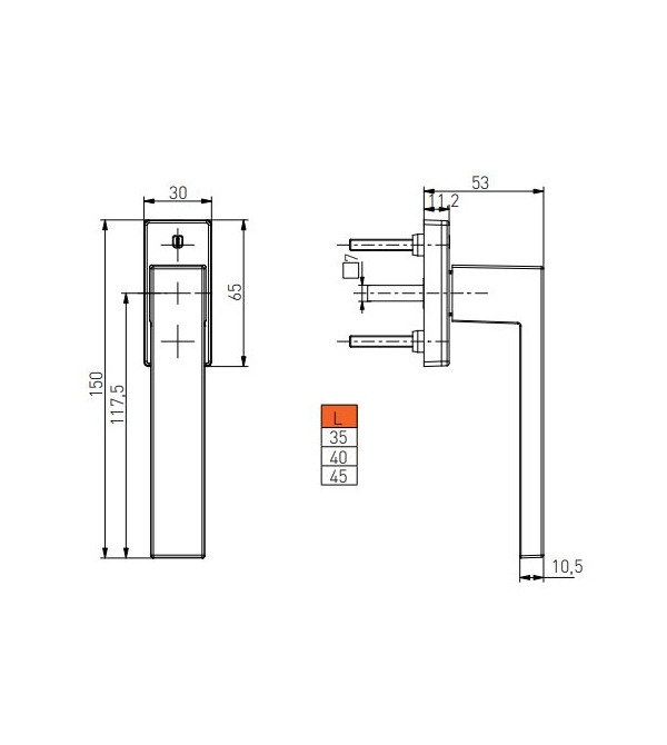 Window handle "MEDOS Dublin DE LUXE"