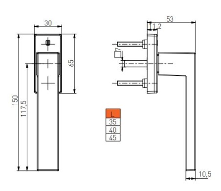 Window handle "MEDOS Dublin DE LUXE"