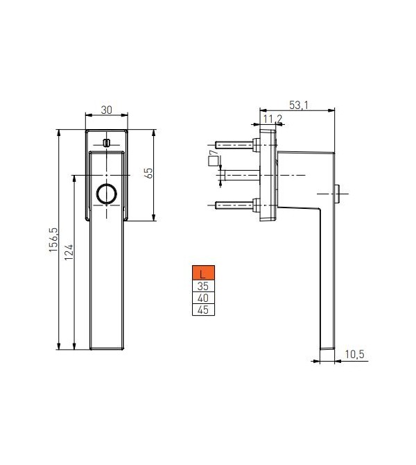 Lango rankena "MEDOS Dublin" su fiksavimo mygtuku