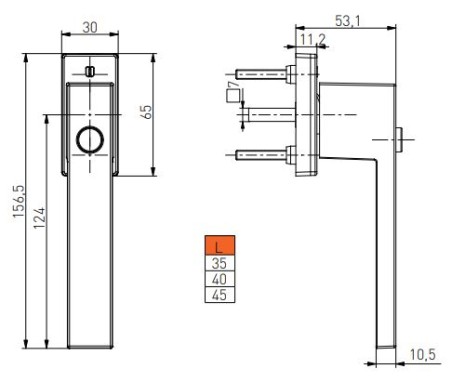 Lango rankena "MEDOS Dublin" su fiksavimo mygtuku