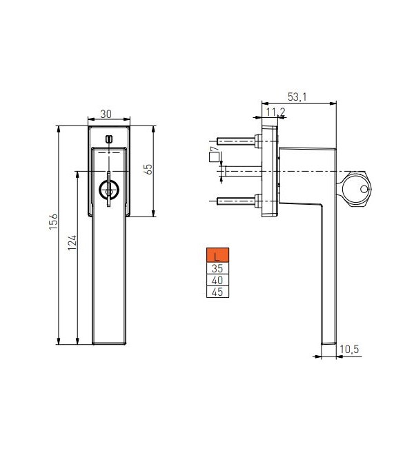 Lango rankena "MEDOS Dublin" su rakinimu