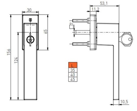 Window handle "MEDOS Dublin" with lock