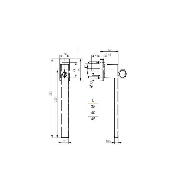 Lango rankena "MEDOS Dublin PSK" su rakinimu