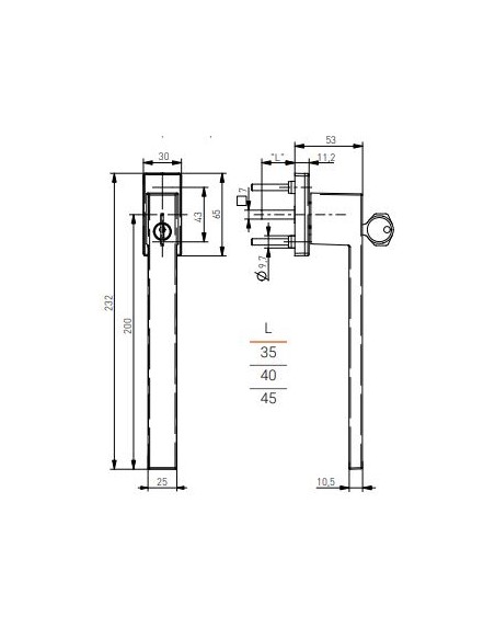 Window handle "MEDOS Dublin PSK" with lock