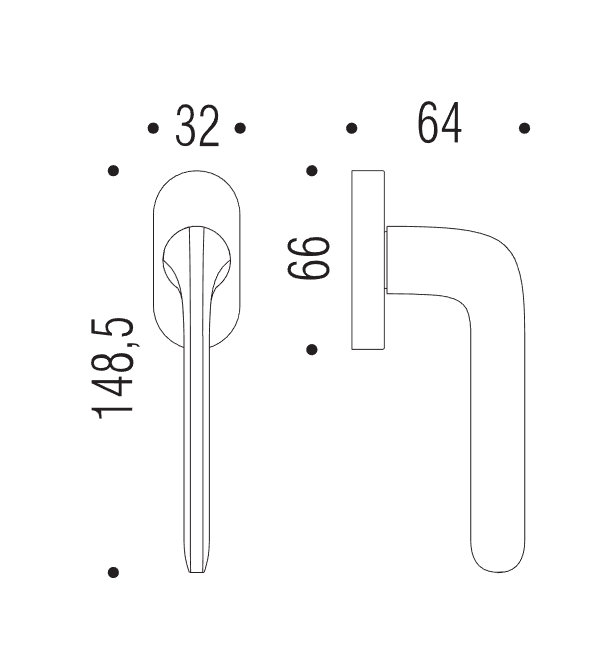 Lango rankena "COLOMBO Roboquattro ID42"