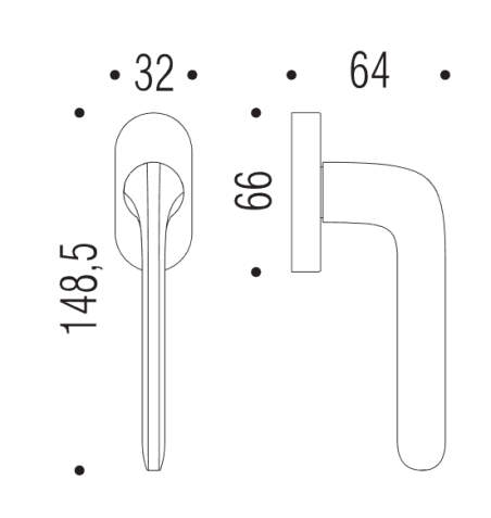 Lango rankena "COLOMBO Roboquattro ID42"