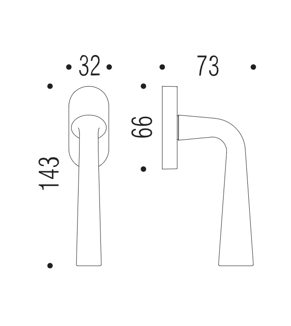 Window handle "COLOMBO Tender MG12"