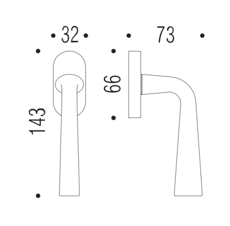 Window handle "COLOMBO Tender MG12"