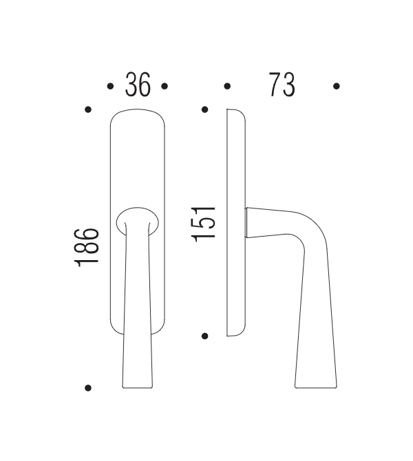 Window handle "COLOMBO Tender MG12"
