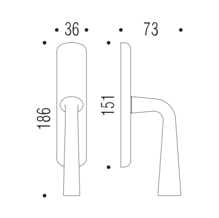 Window handle "COLOMBO Tender MG12"
