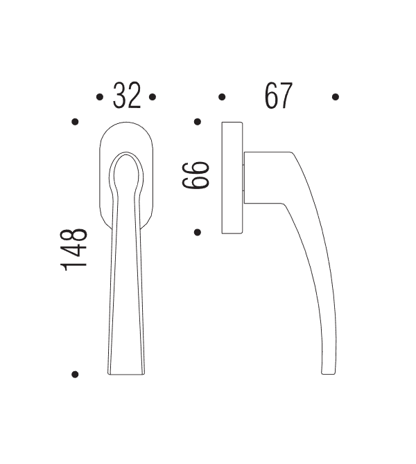 Lango rankena "COLOMBO Blazer FL12"