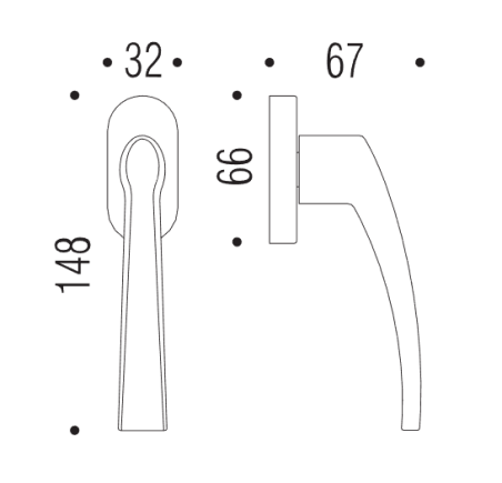Window handle "COLOMBO Blazer FL12"