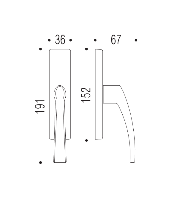 Window handle "COLOMBO Blazer FL12"