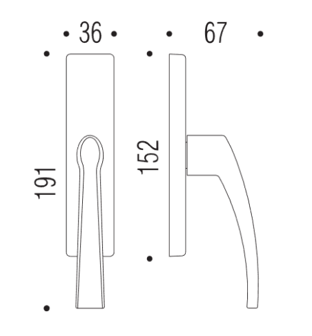 Window handle "COLOMBO Blazer FL12"