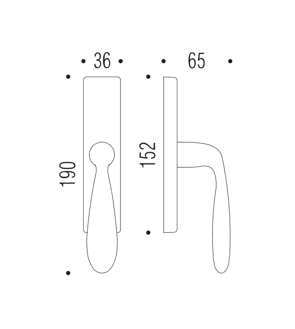 Lango rankena "COLOMBO Lara CB72"
