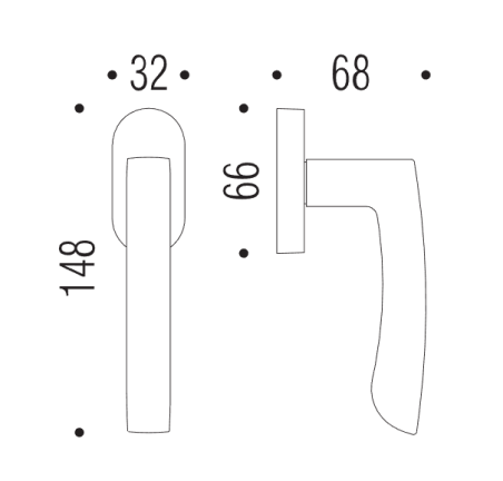 Window handle "COLOMBO Viola AR22"