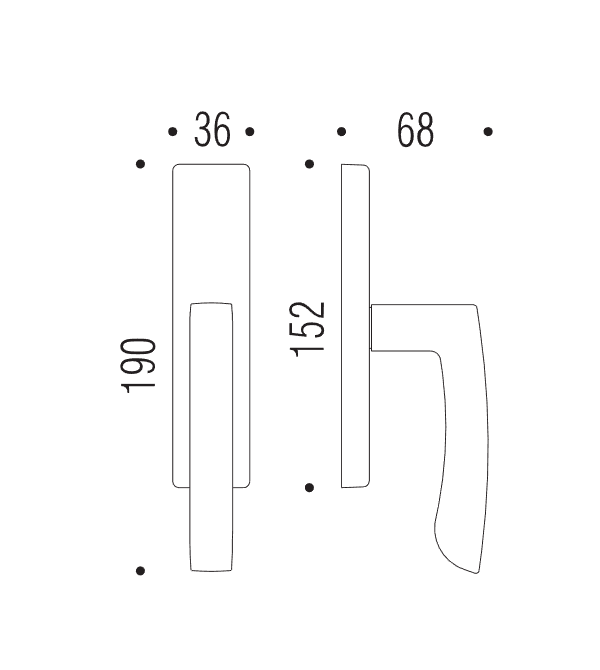 Window handle "COLOMBO Viola AR22"