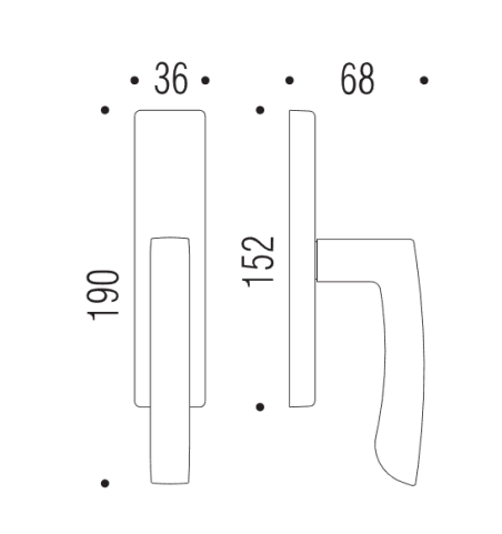 Window handle "COLOMBO Viola AR22"