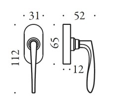Window handle "COLOMBO Antologhia Firenze KOT22 DK/SM" 2