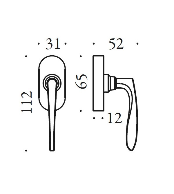 Lango rankena "COLOMBO Antologhia Firenze KOT22...