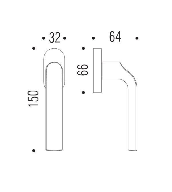 Window handle "COLOMBO Meta KG12"