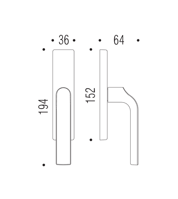 Window handle "COLOMBO Meta KG12"