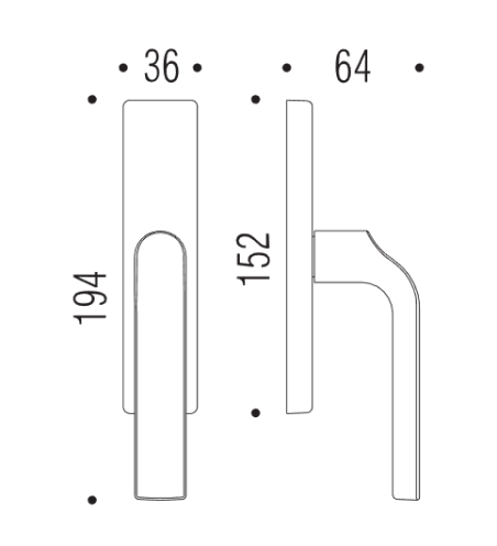 Lango rankena "COLOMBO Meta KG12"