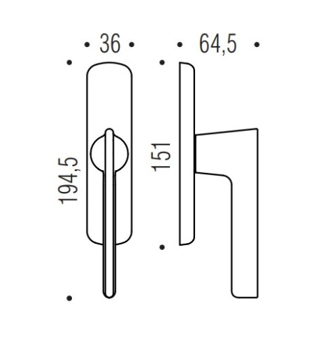 Window handle "COLOMBO Alato JP12"