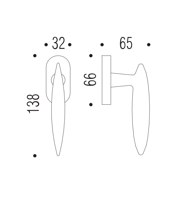 Lango rankena "COLOMBO Pegaso AM12"
