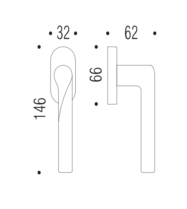 Lango rankena "COLOMBO Libra SK22"