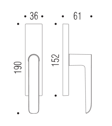 Window handle "COLOMBO Lund SE12"