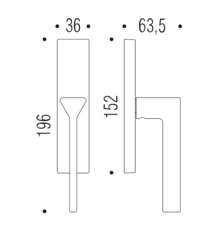 Lango rankena "COLOMBO Ama MF12"