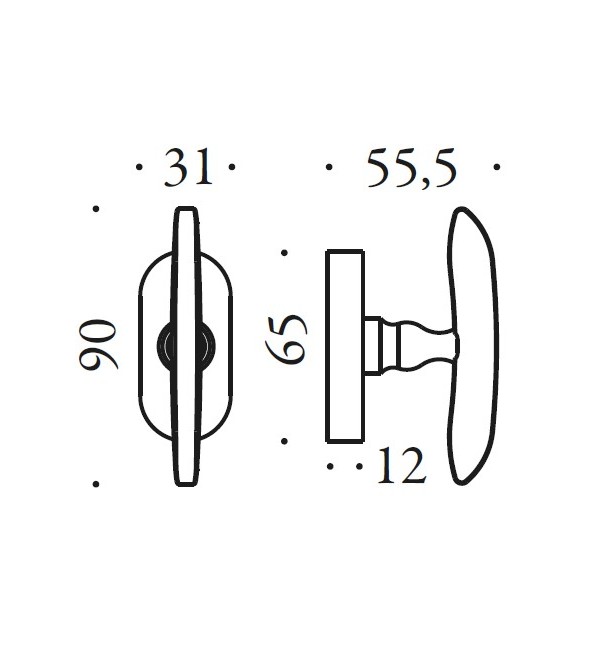 Lango rankena "COLOMBO Antologhia Firenze KOT22"