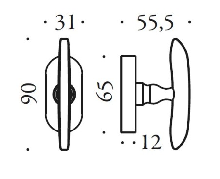 Lango rankena "COLOMBO Antologhia Firenze KOT22"