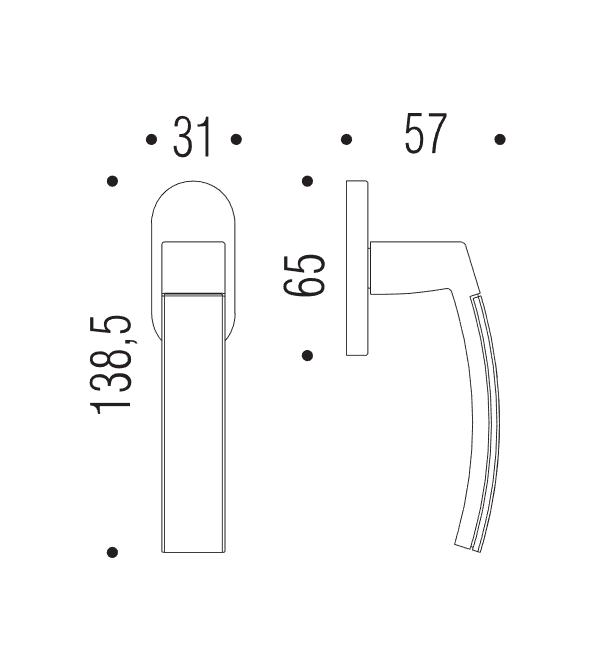 Window handle "COLOMBO Trama LC72"