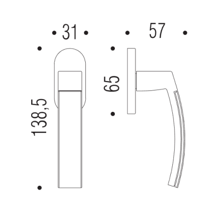 Window handle "COLOMBO Trama LC72"