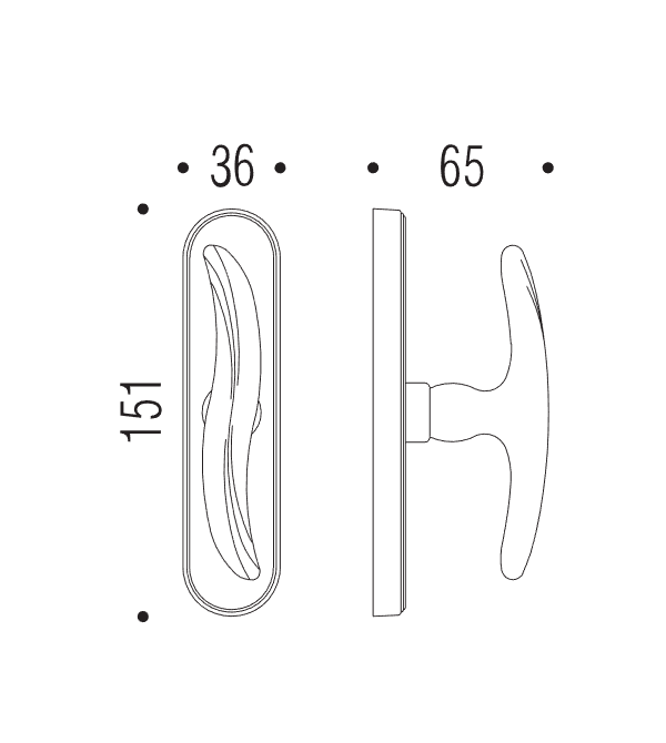 Window handle "COLOMBO Piuma AR12"