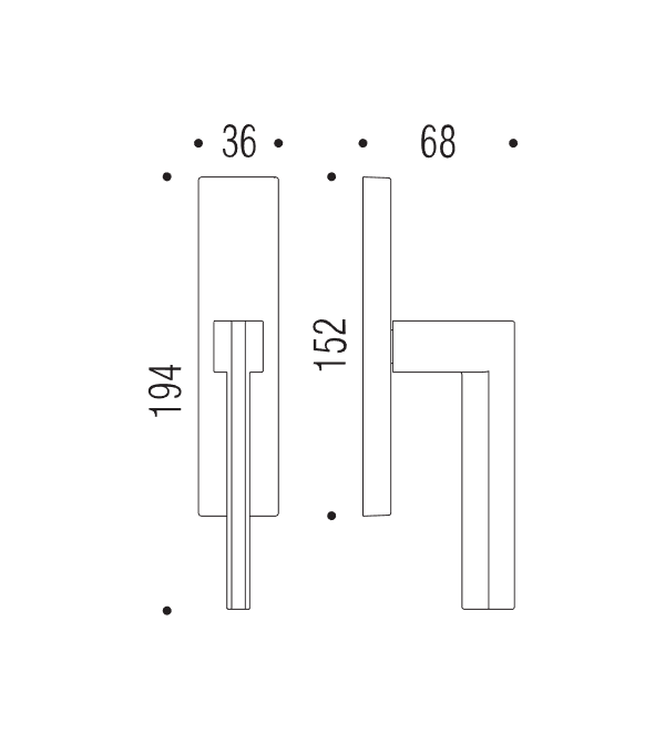 Window handle "COLOMBO Electra MS12"