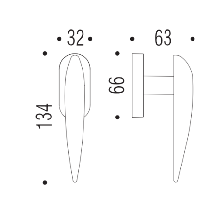 Lango rankena "COLOMBO Wing DB32"